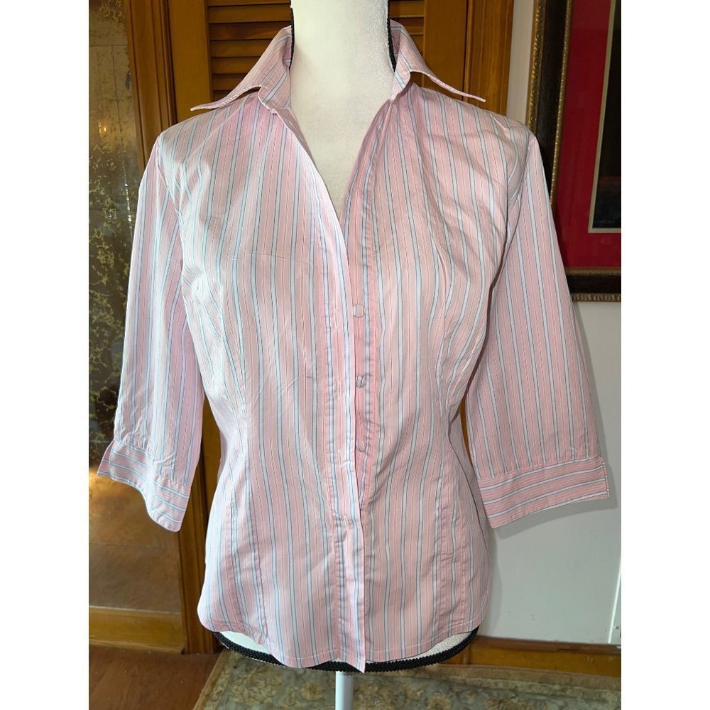 Alain Figaret Pink Stripe Tailored Shirt - 10